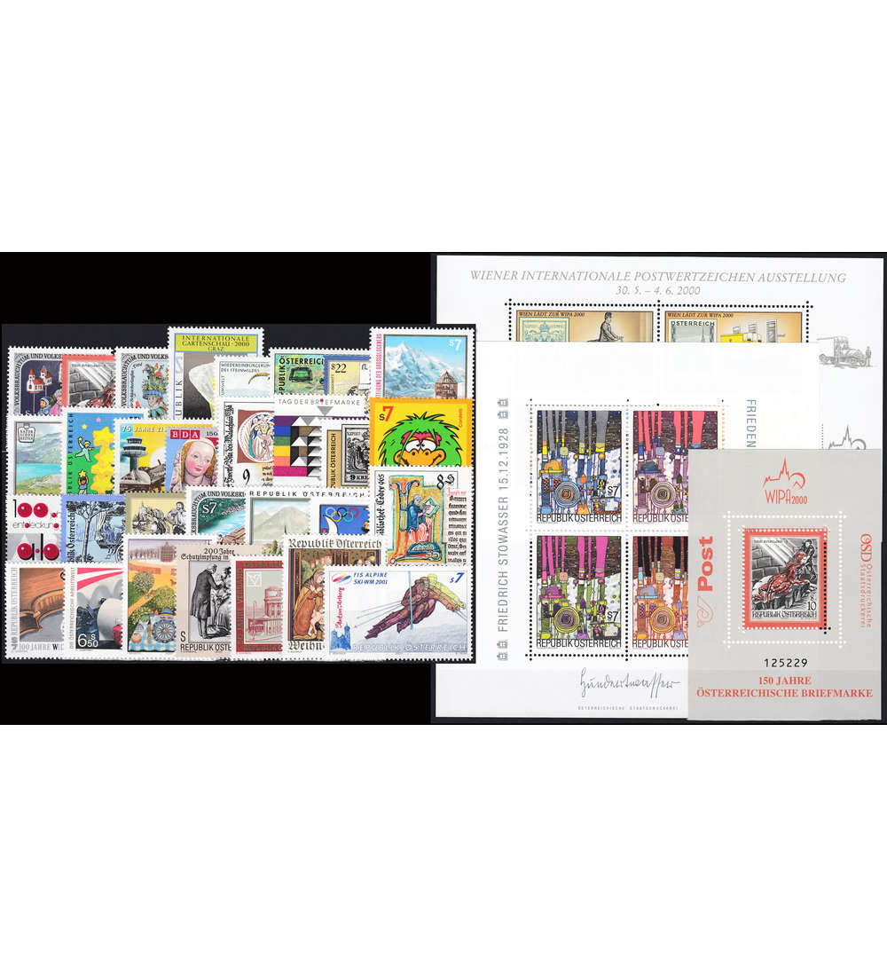 �sterreich Jahrgang 2000 postfrisch ** Nr. 2302-2335 Block 13-15
