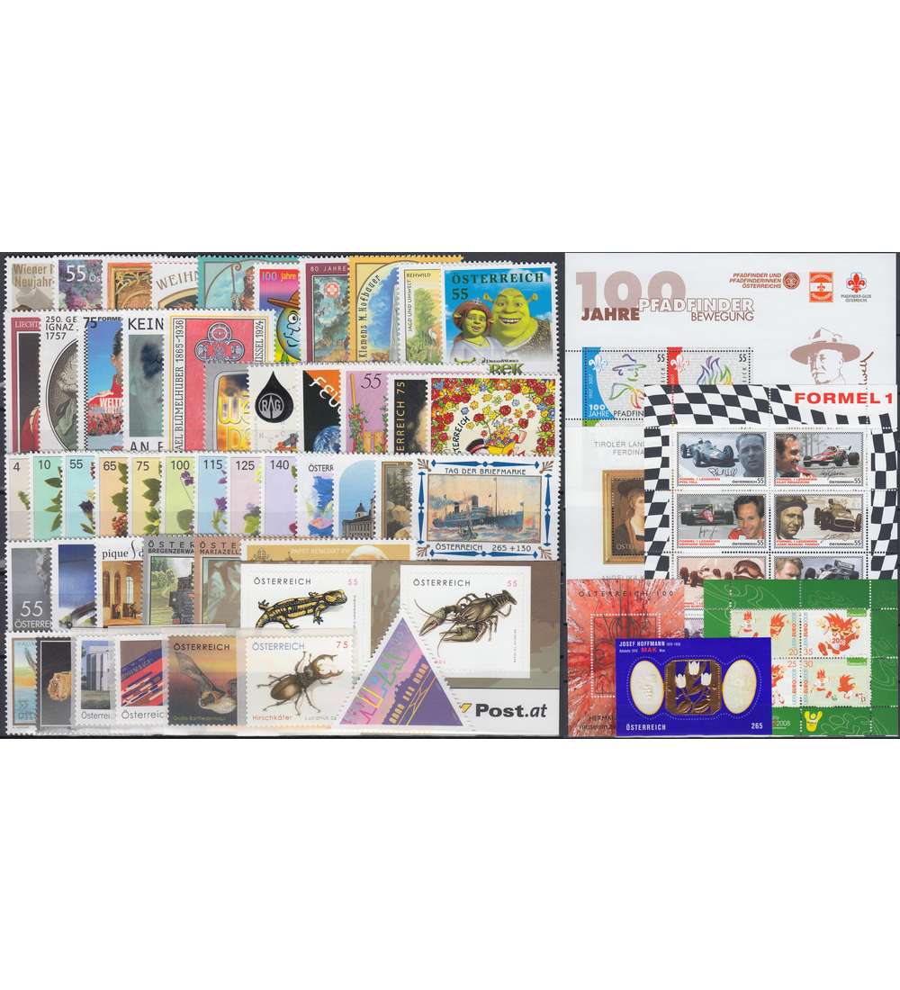 �sterreich Jahrgang 2007 postfrisch ** Nr. 2630-2695 Block 36-40