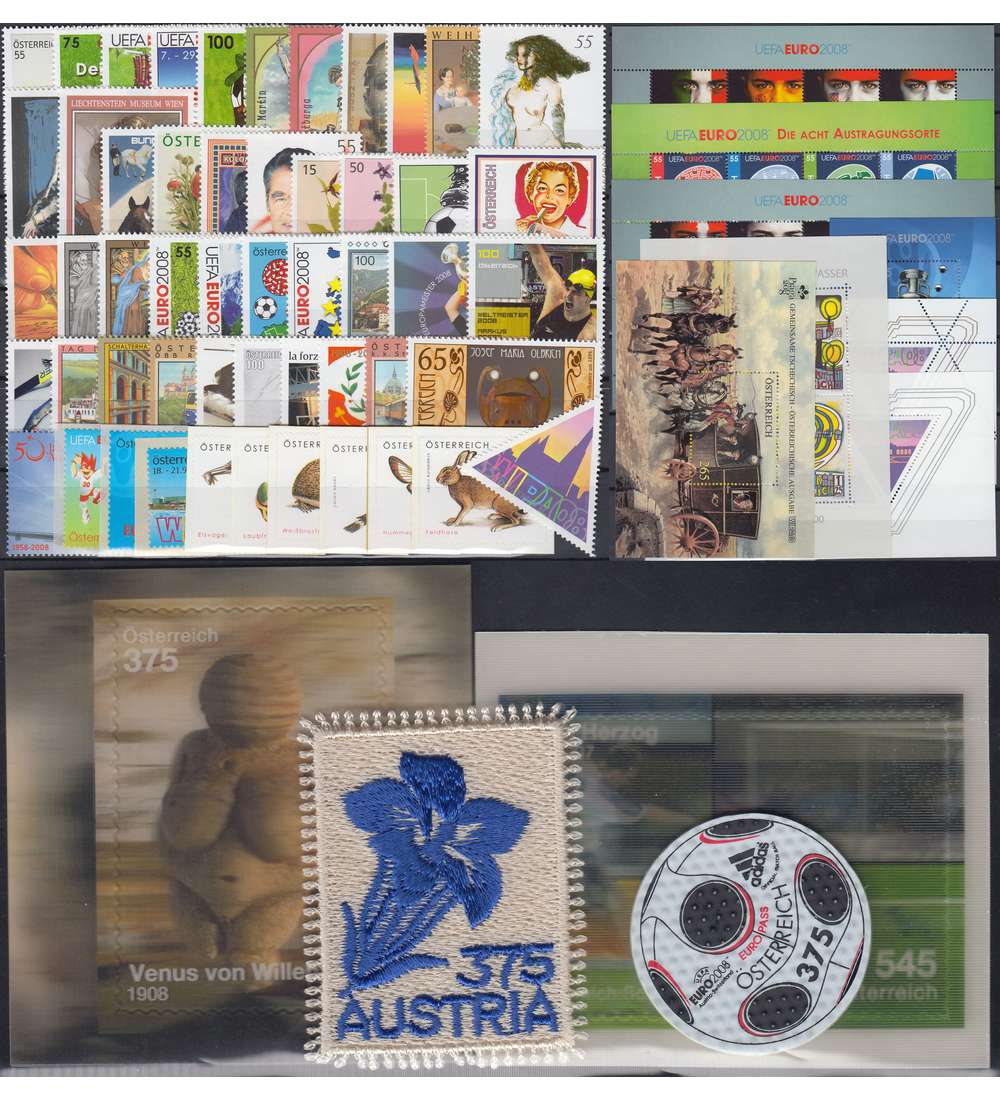 �sterreich Jahrgang 2008 postfrisch ** Nr. 2696-2786 Block 41-47