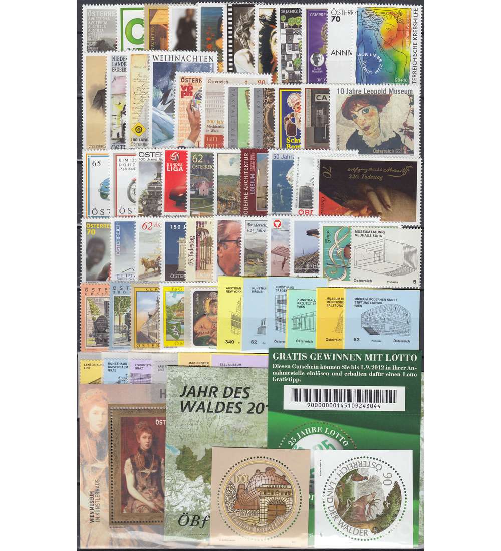 �sterreich Jahrgang 2011 postfrisch ** Nr. 2905-2970 Block 63-67