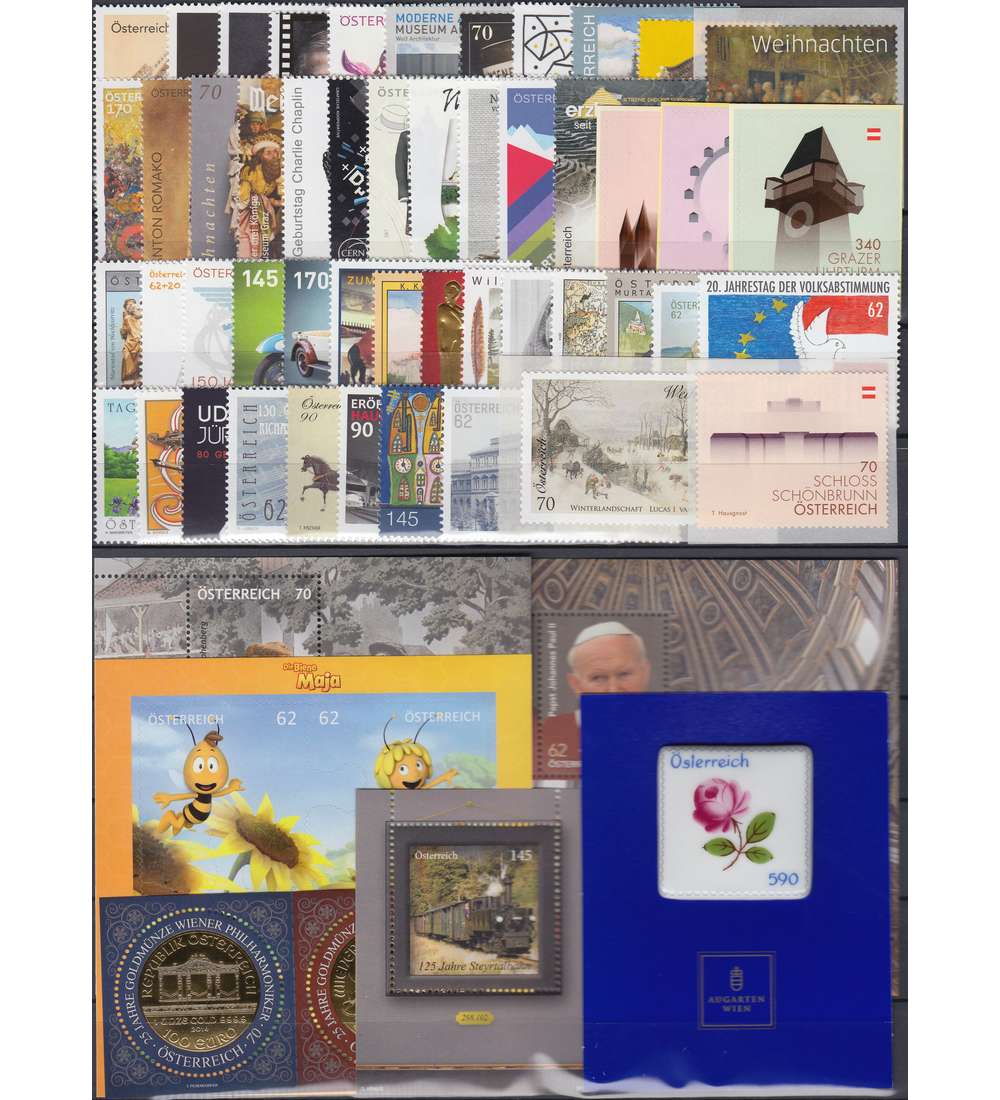 �sterreich 2014 postfrisch ** Nr. 3115-3176 Block 79-83