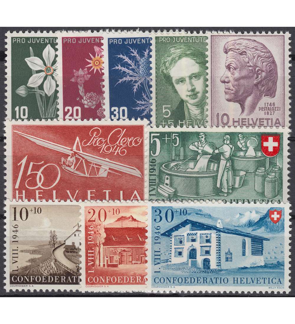 Schweiz 1946 postfrisch ** Nr. 469-478