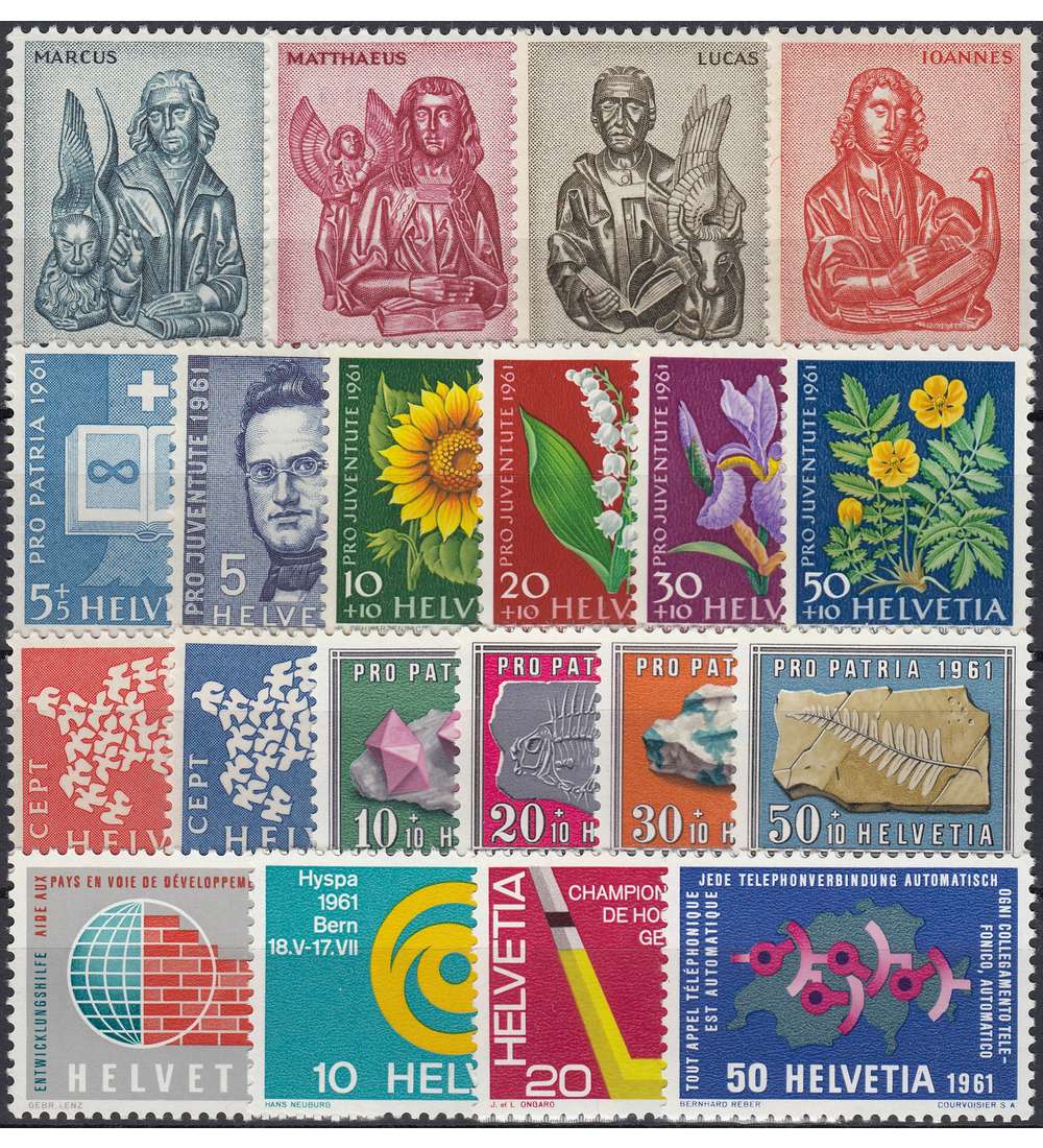 Schweiz 1961 postfrisch ** Nr. 727- 746