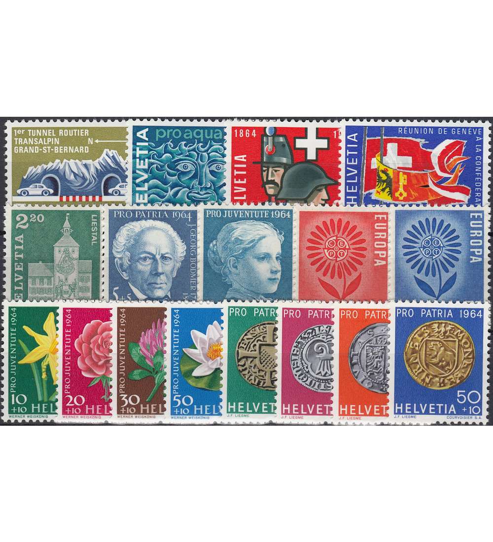 Schweiz 1964 postfrisch ** Nr. 791-807