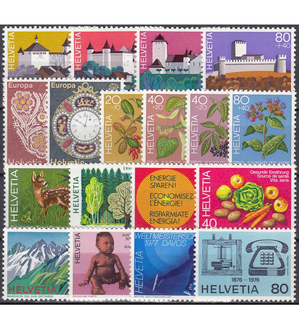 Schweiz 1976 postfrisch ** Nr. 1069-1086