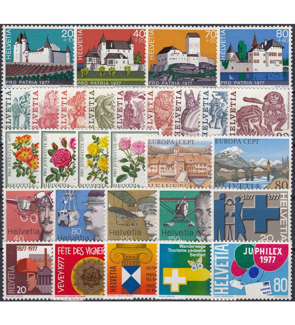 Schweiz 1977 postfrisch ** Nr. 1087-1115