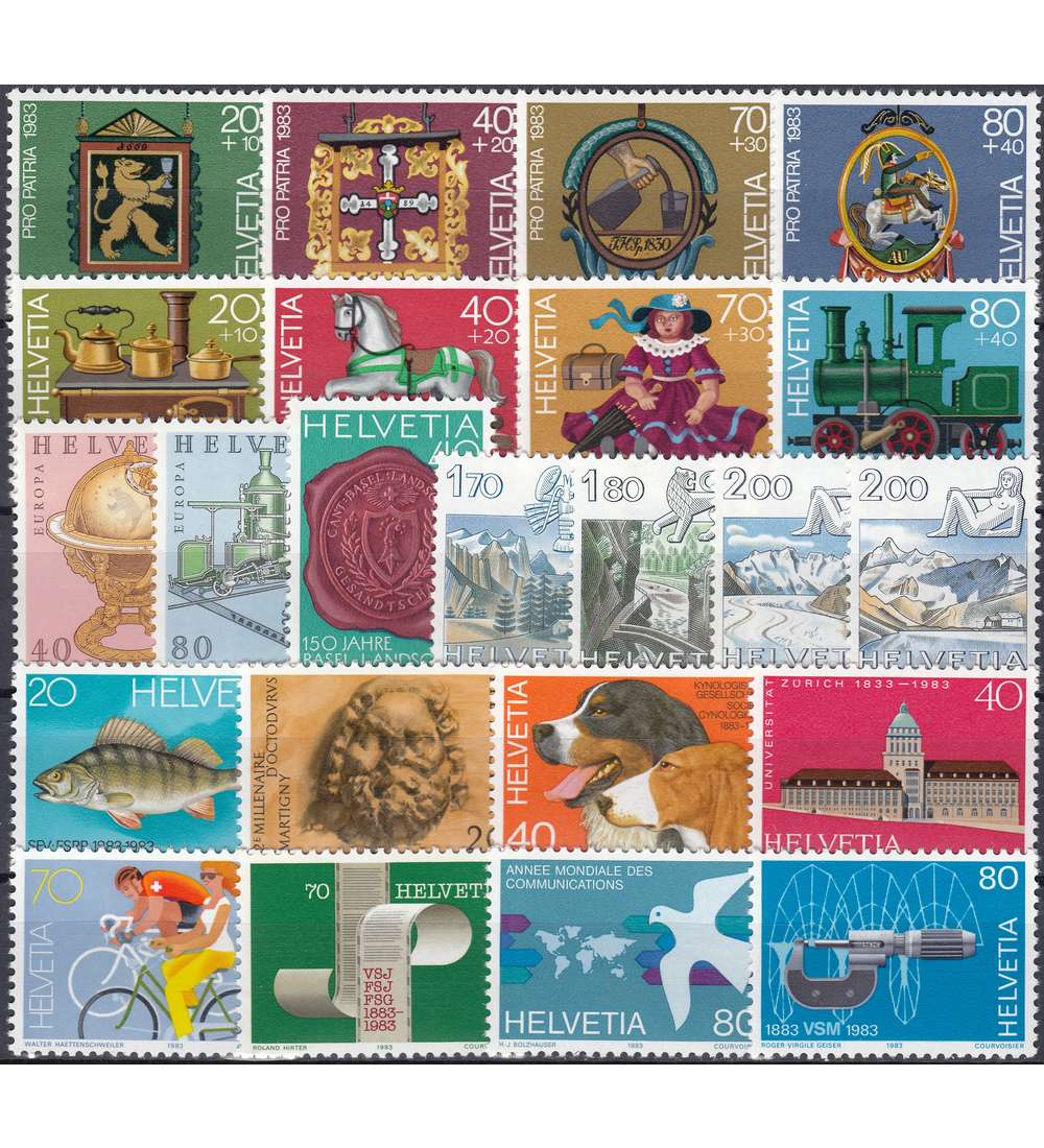 Schweiz 1983 postfrisch ** Nr. 1242-1264