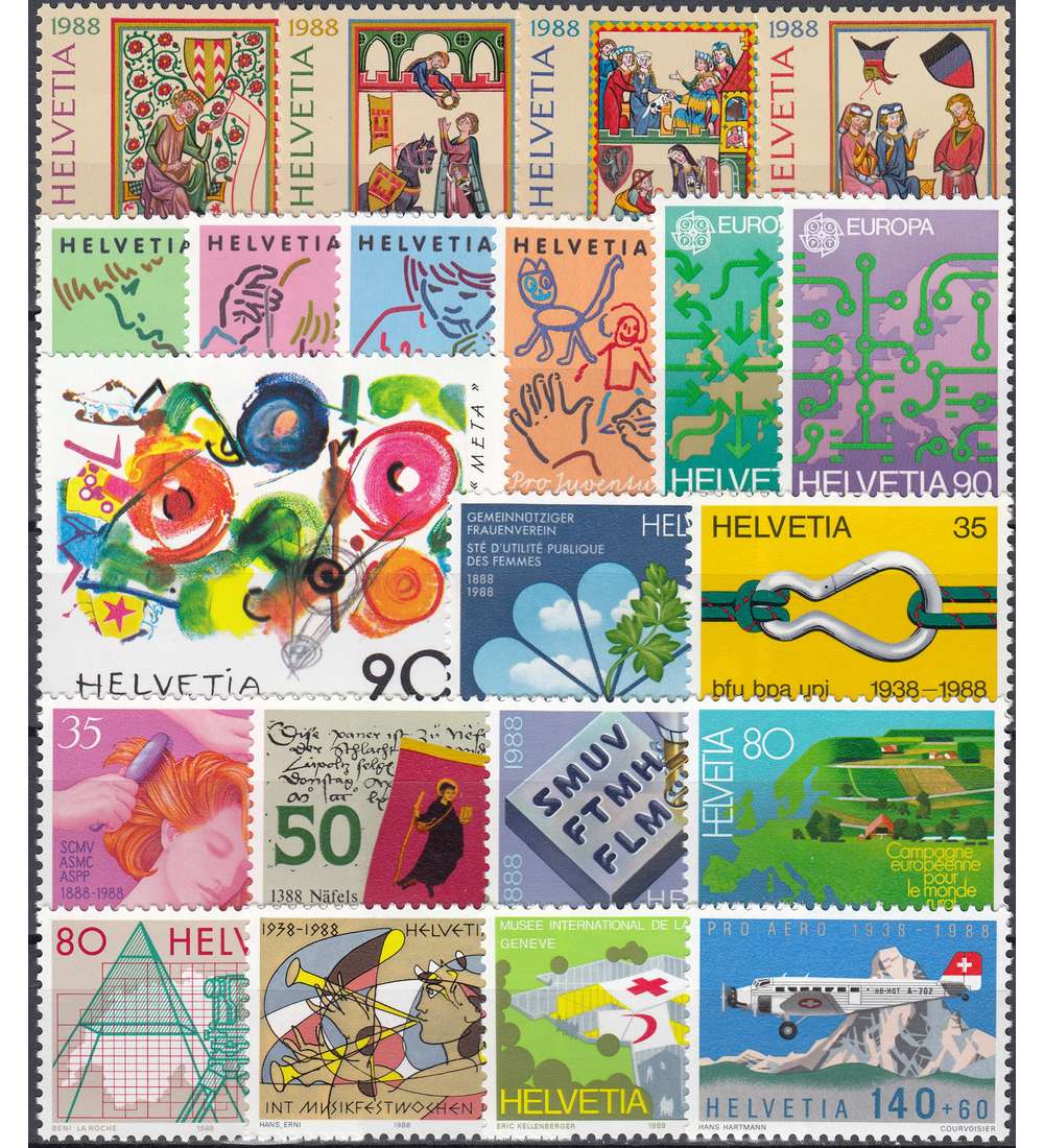 Schweiz 1988 postfrisch ** Nr. 1364-1384