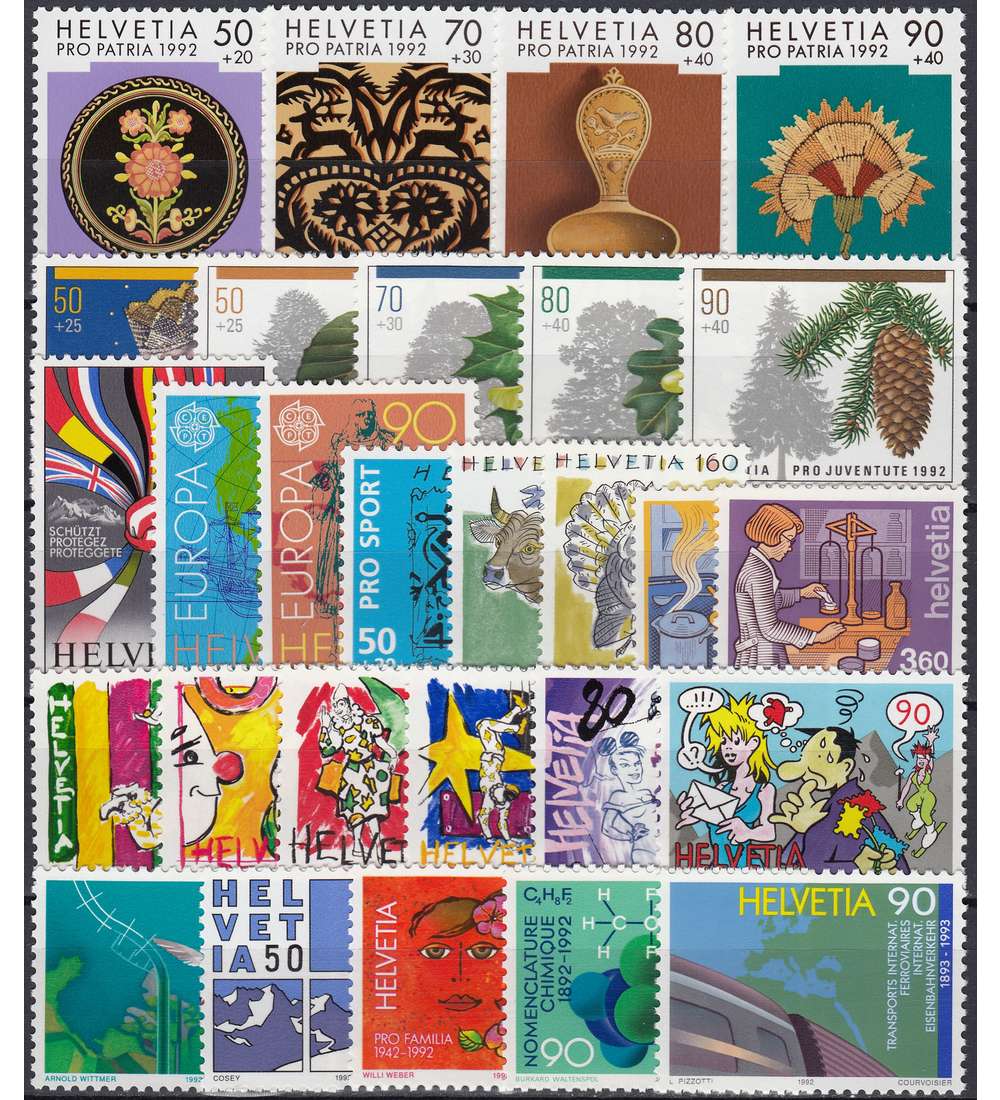 Schweiz 1992 postfrisch ** Nr. 1461-1488