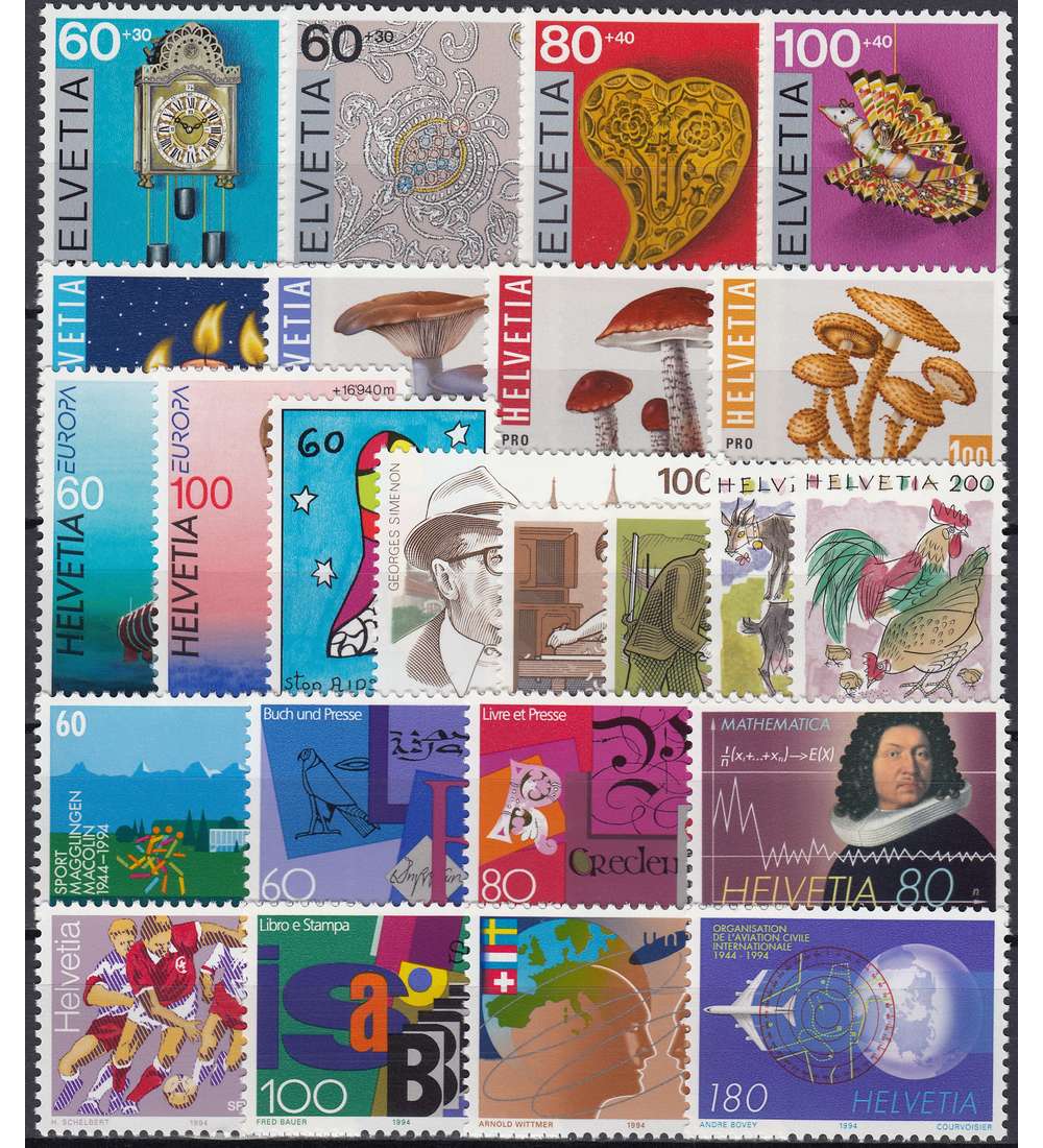 Schweiz 1994 postfrisch ** Nr. 1516-1539