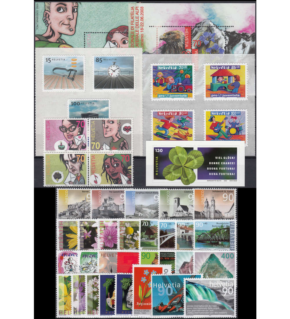 Schweiz 2003 postfrisch ** Nr. 1820-1863 Block 33-34