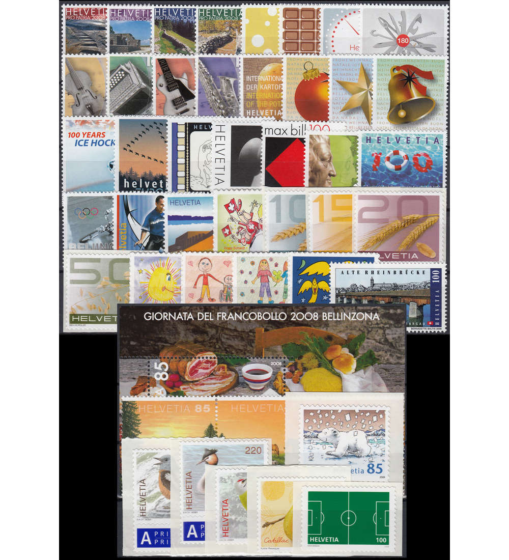 Schweiz 2008 postfrisch ** Nr. 2043-2088 Block 43