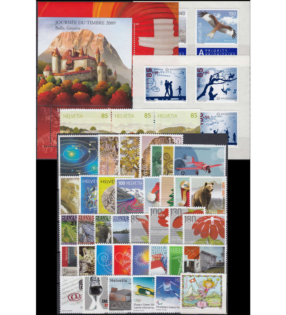 Schweiz 2009 postfrisch ** Nr. 2089-2136 Block 44-45