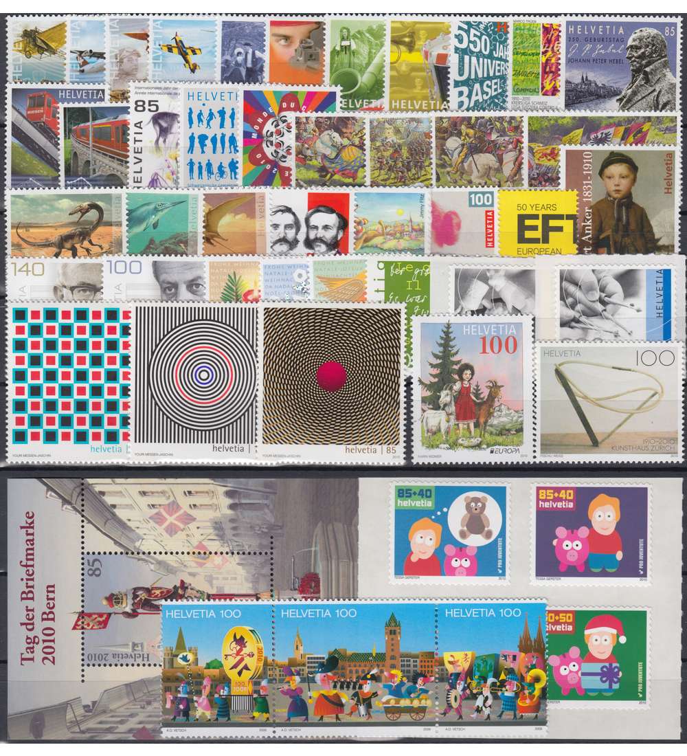 Schweiz 2010 postfrisch ** Nr. 2137-2185 Block 46