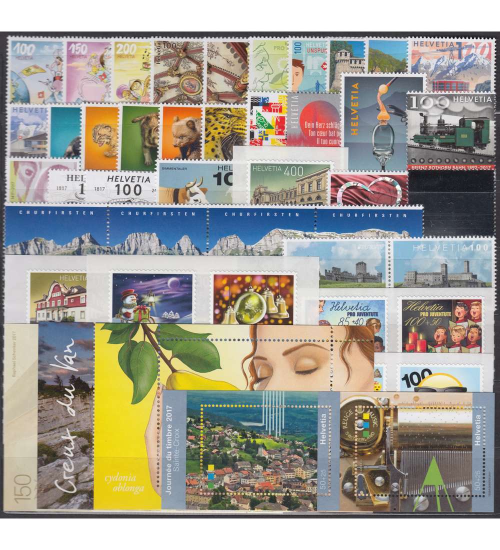 Schweiz 2017 postfrisch ** Nr. 2476-2525 Block 64-67
