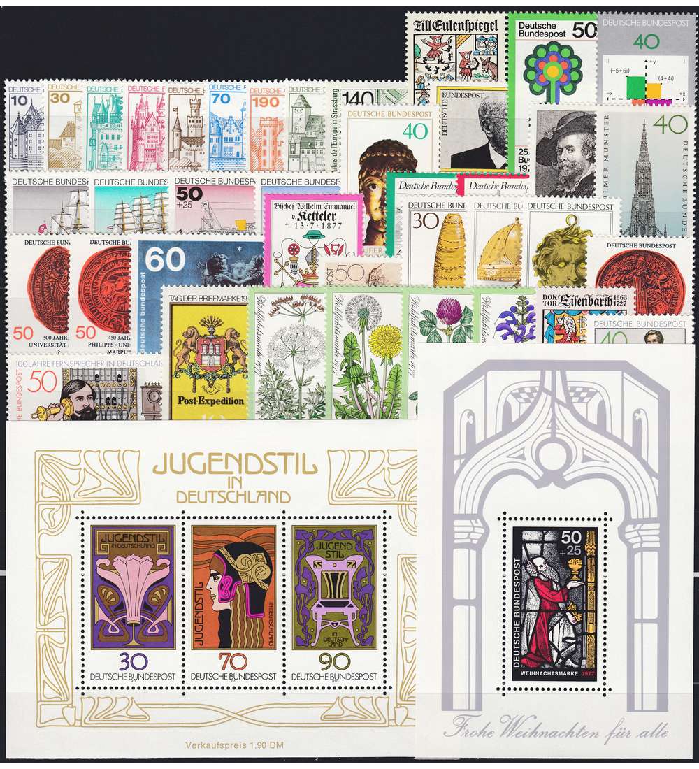 BRD Bund Jahrgang 1977 postfrisch ** komplett