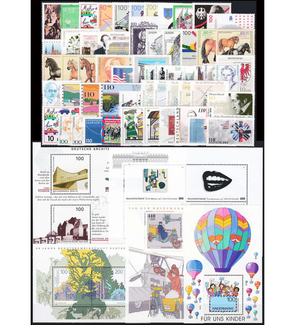 BRD Bund Jahrgang 1997 postfrisch ** komplett Briefmarke Goldhahn