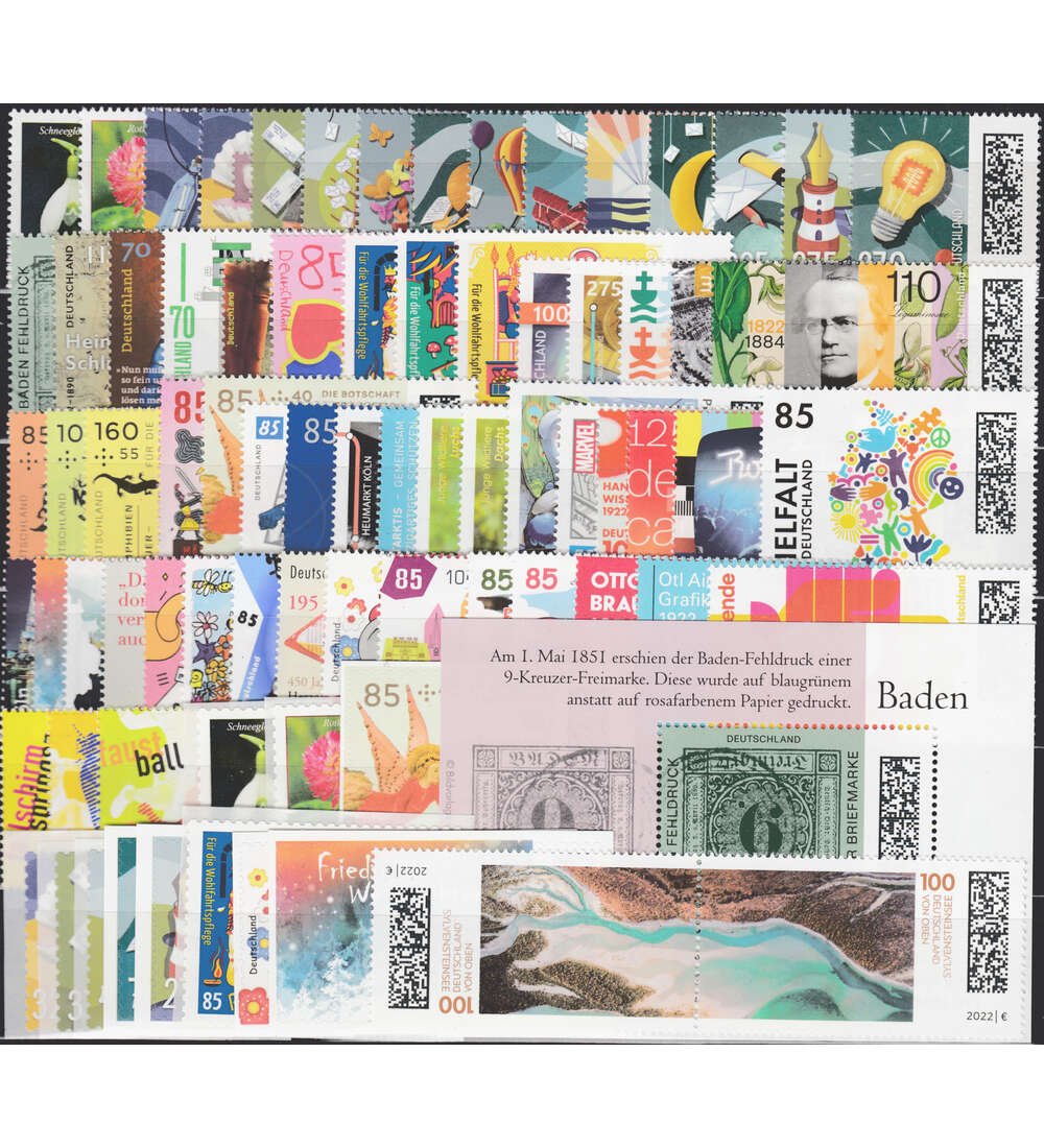 BRD Bund Jahrgang 2022 postfrisch ** MNH komplett