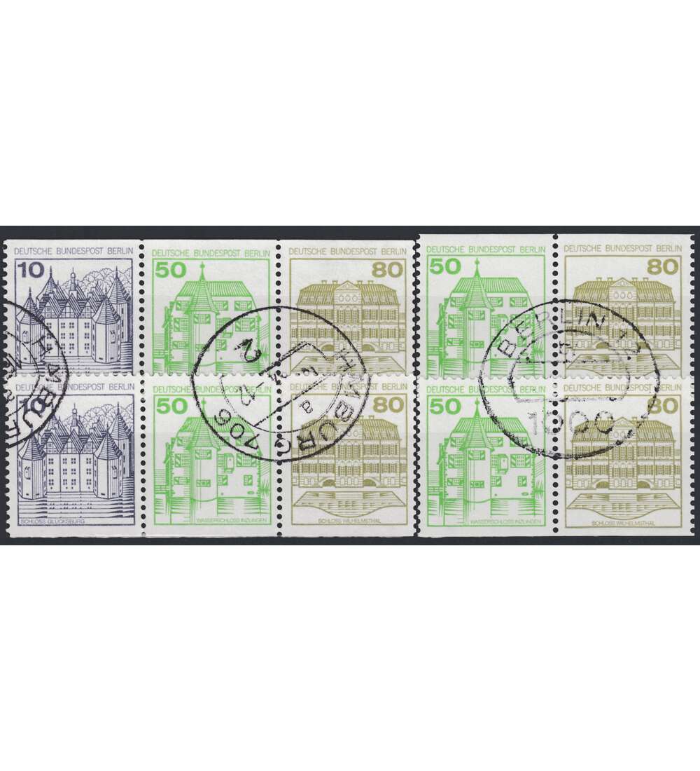 Berlin-Zusammendrucke W79-W82 Burgen und Schlsser 1982 gestempelt