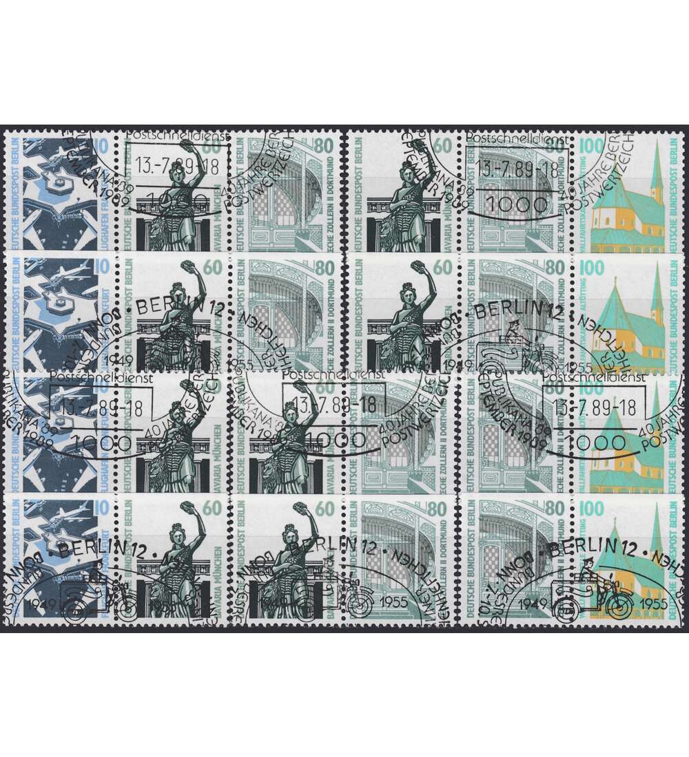 Berlin-Zusammendrucke W89-W98 Sehenswrdigkeiten II gestempelt