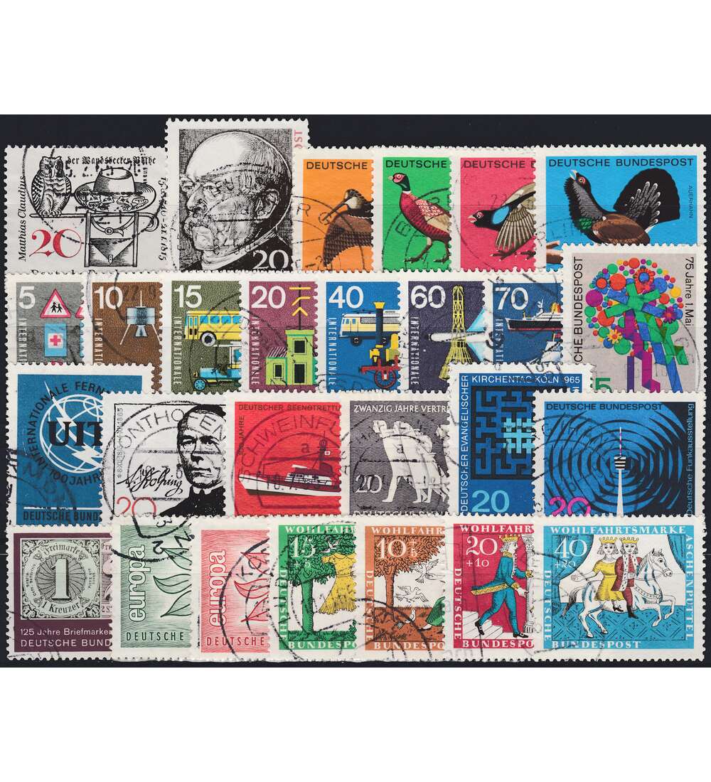 BRD Bund Jahrgang 1965 gestempelt komplett Briefmarke Goldhahn 174365