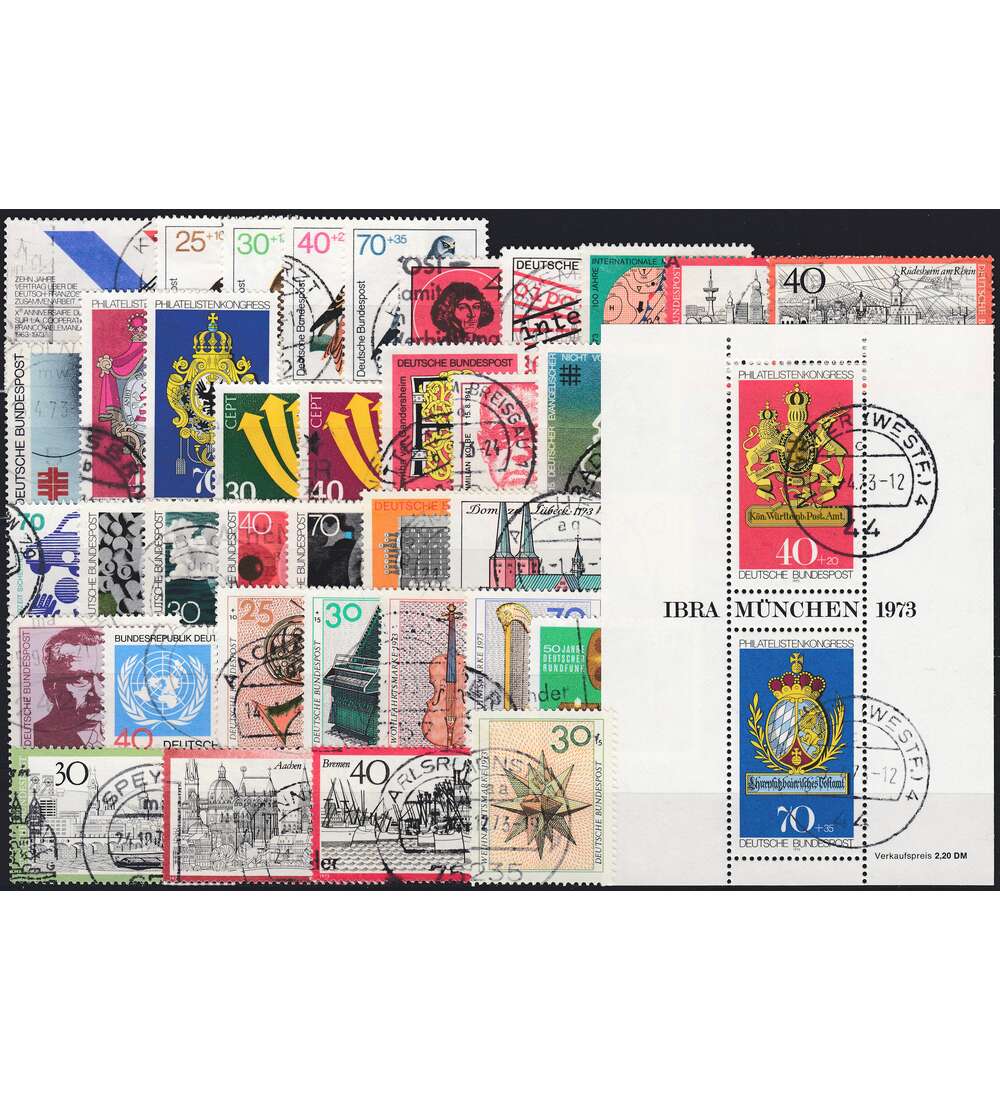 BRD Bund Jahrgang 1973 gestempelt komplett