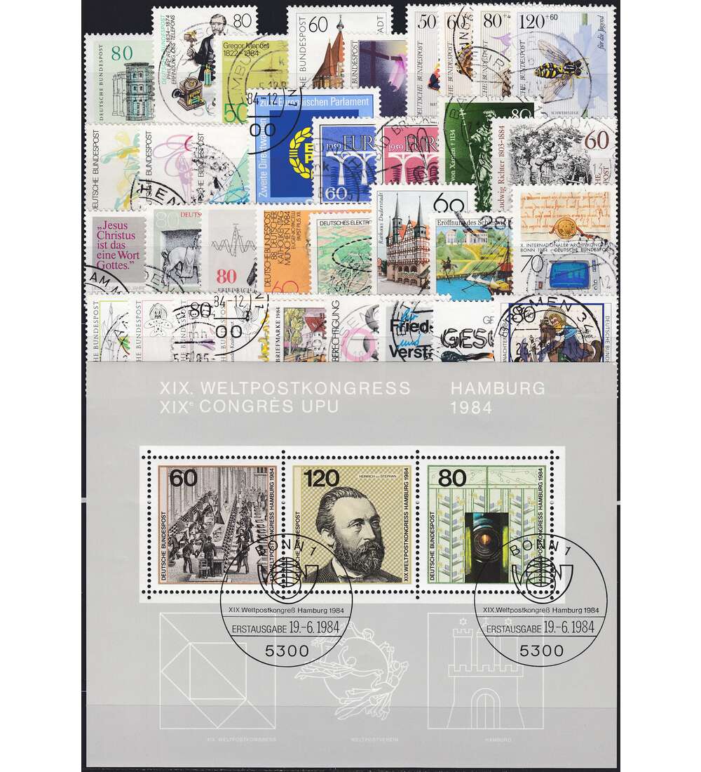 BRD Bund Jahrgang 1984 gestempelt komplett