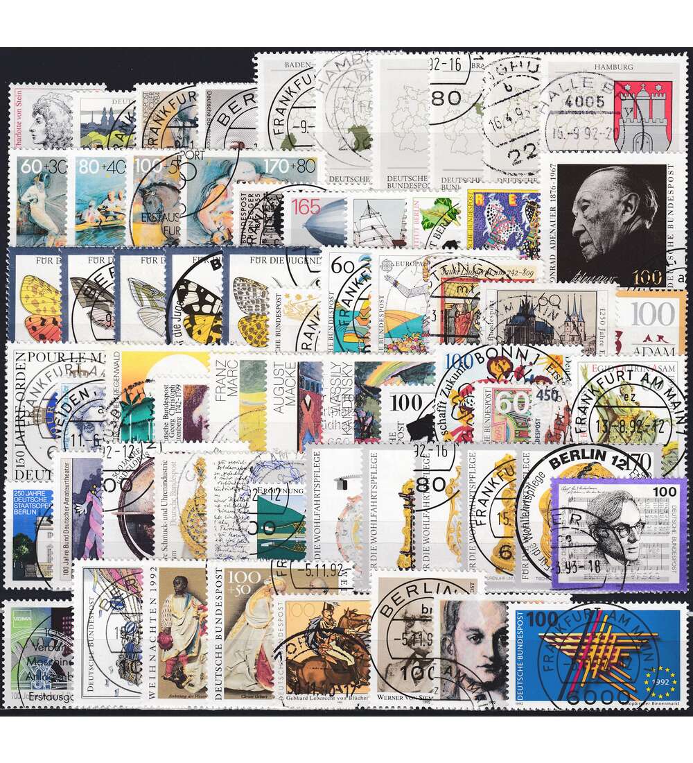 BRD Bund  Jahrgang 1992 gestempelt Bund&nbsp;komplett