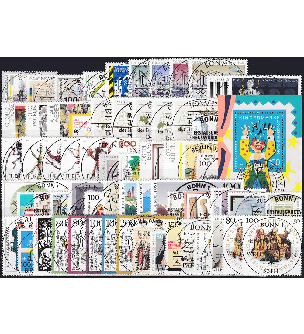 BRD Bund  Jahrgang 1993 gestempelt Bund&nbsp;komplett