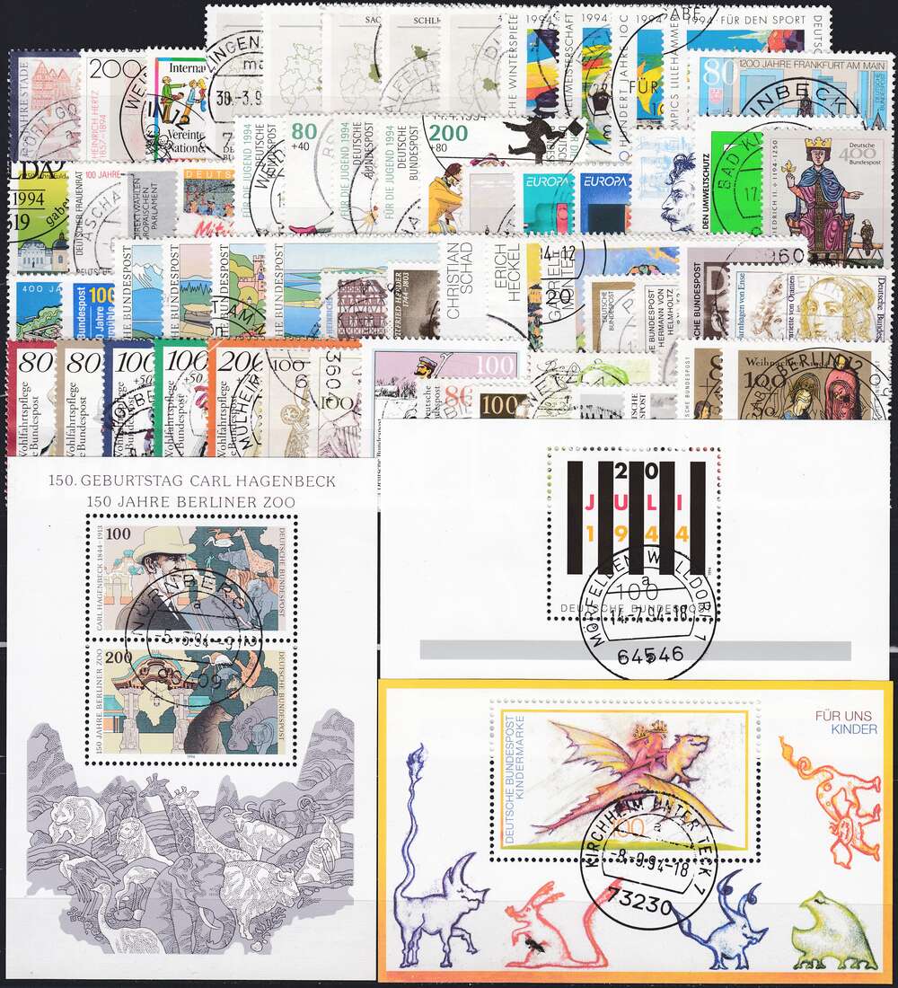 BRD Bund  Jahrgang 1994 gestempelt Bund&nbsp;komplett