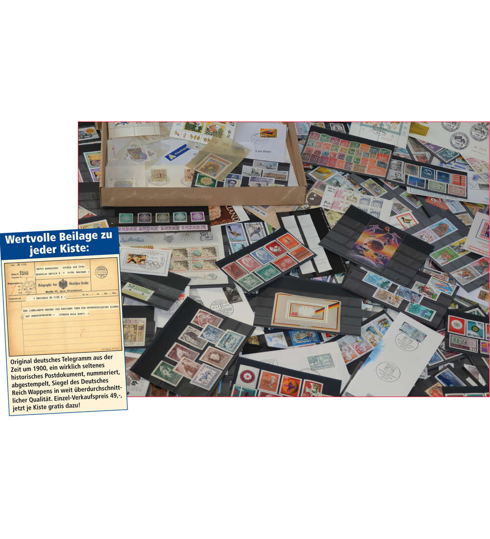 Restekiste GERMANICUS m. deutschem Telegramm um 1900