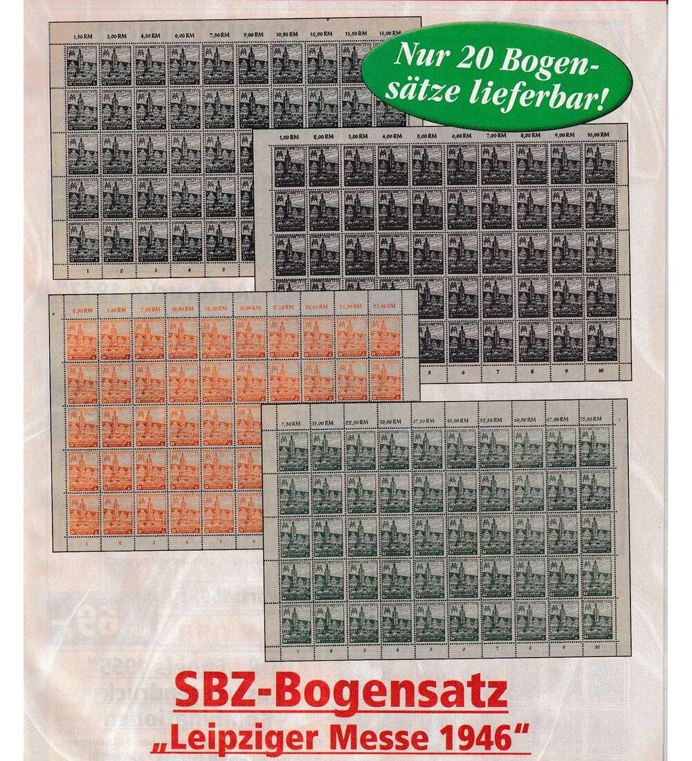 SBZ Leipziger Messe 1946 Nr. 162-165 AY Bogensatz postfrisch
