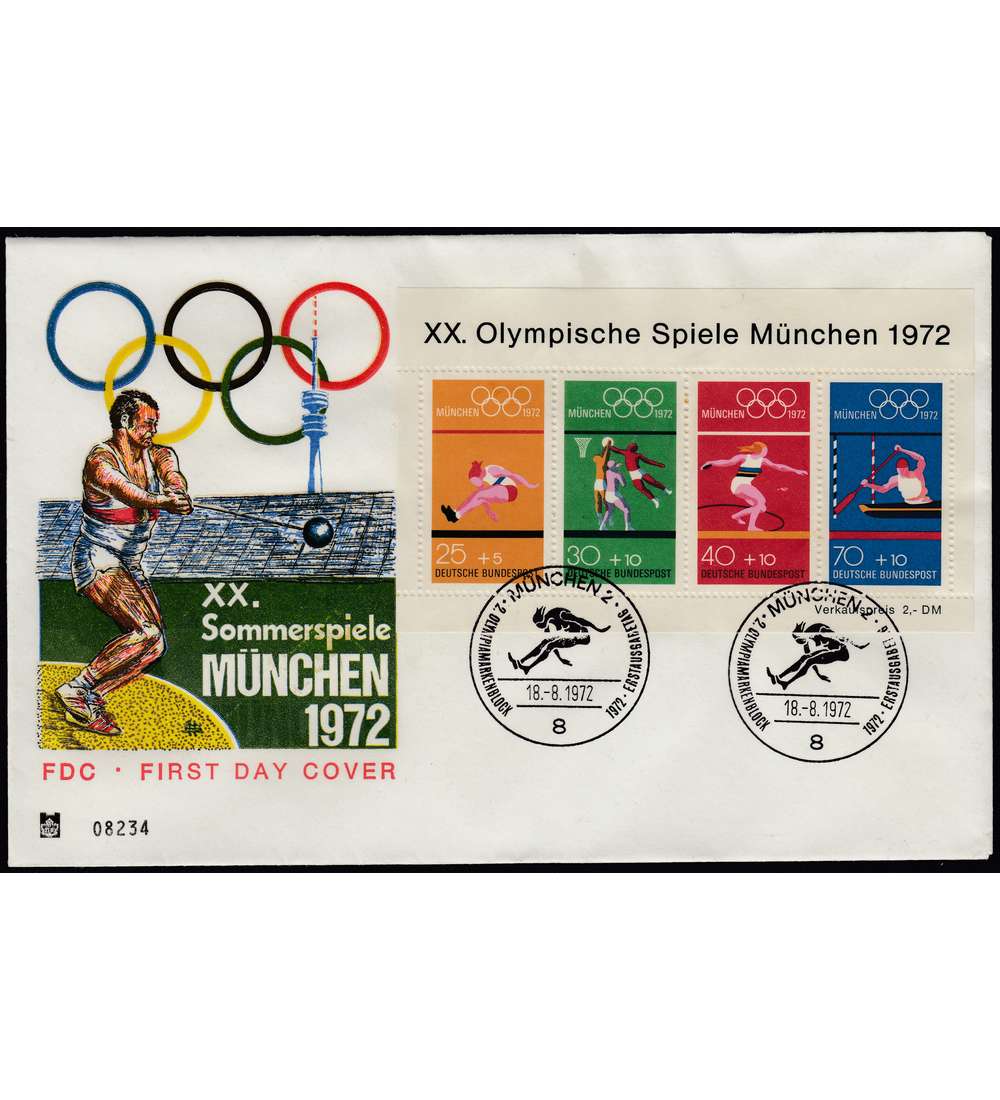 BRD Block 8 FDC Ersttagsbrief Mnchen