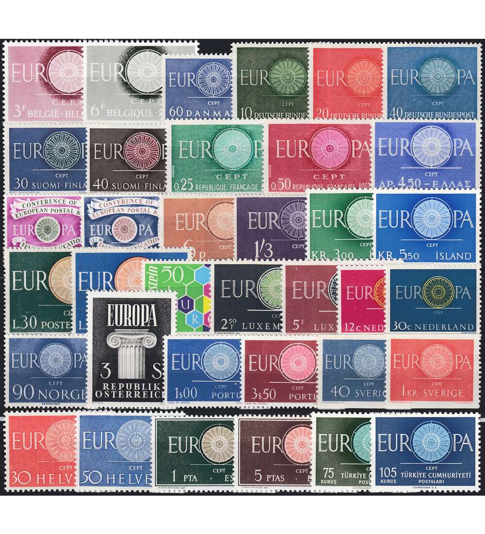 Europa CEPT 1960 postfrisch komplett mit 36 Marken