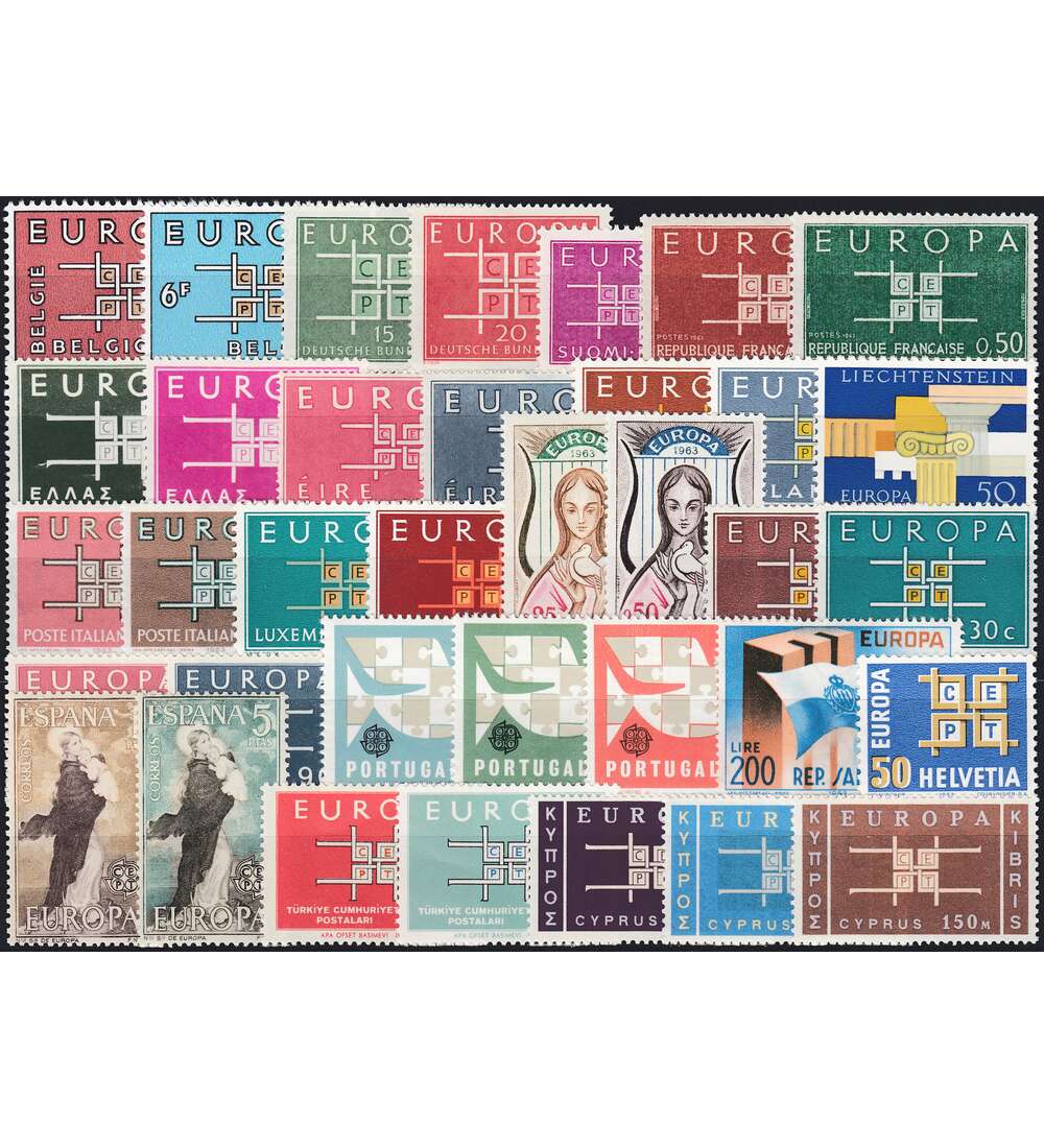 Europa CEPT 1963 postfrisch komplett mit 36 Marken