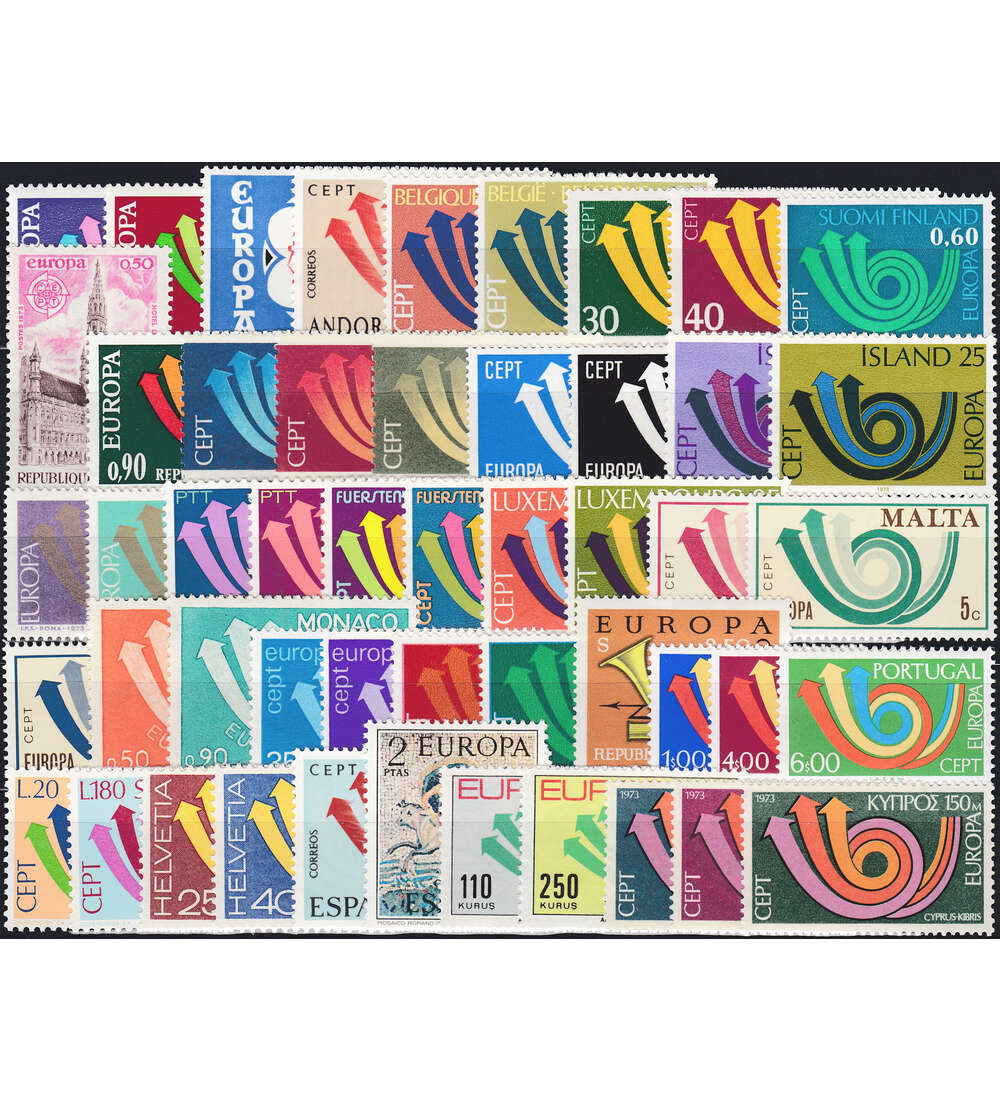 Europa CEPT 1973 postfrisch komplett mit 50 Marken