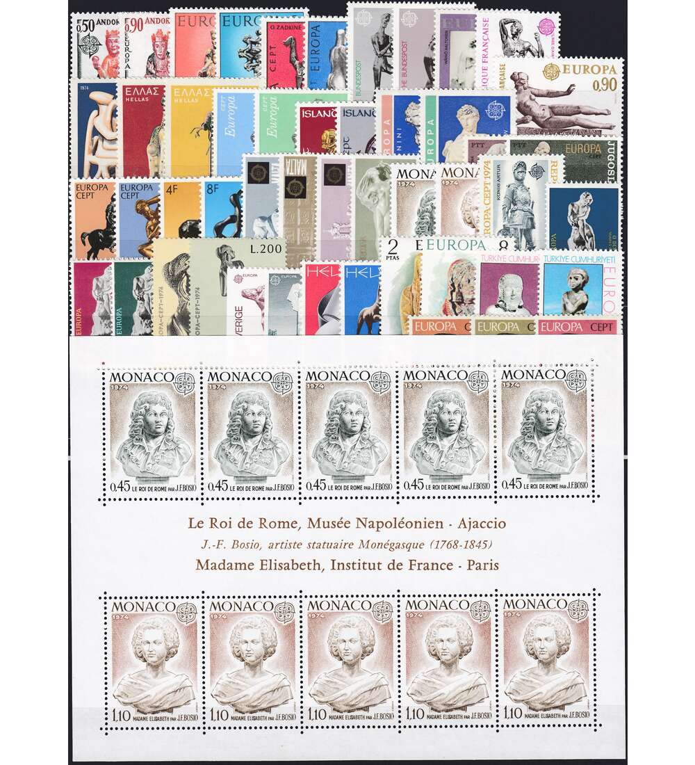 Europa CEPT 1974 postfrisch komplett 49 Marken + 1 Block