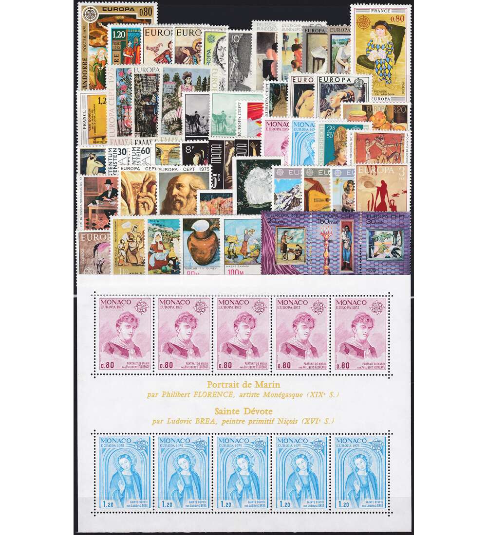 Europa CEPT 1975 postfrisch komplett 50 Marken + 1 Block