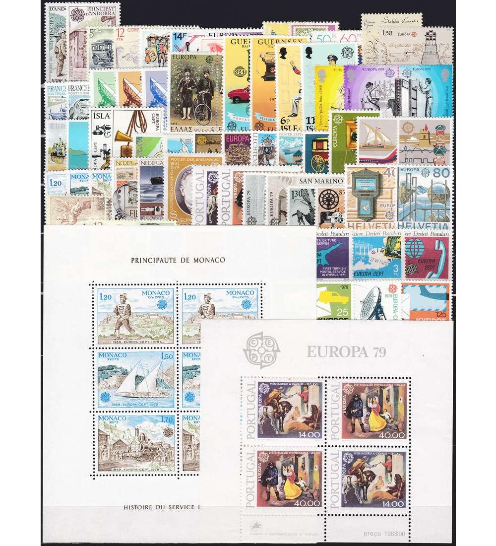 Europa CEPT 1979 postfrisch komplett 68 Marken + 2 Blcke