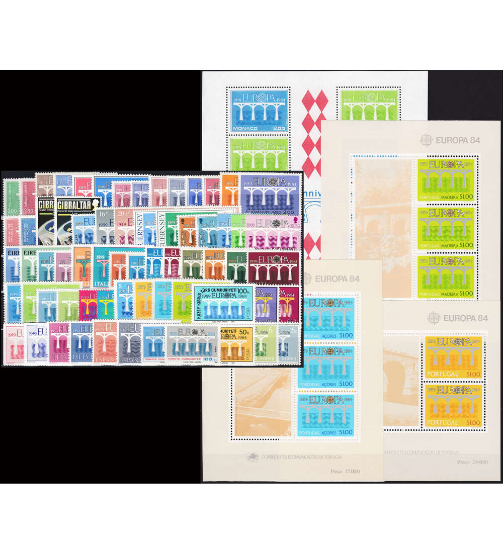Europa CEPT 1984 postfrisch komplett 69 Marken + 4 Blcke