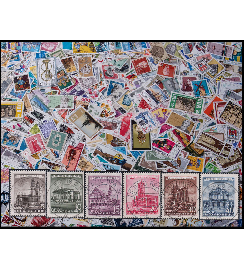 1.100 DDR Sondermarken mit Nr. 491-496 gestempelt Historische Gebude 1955