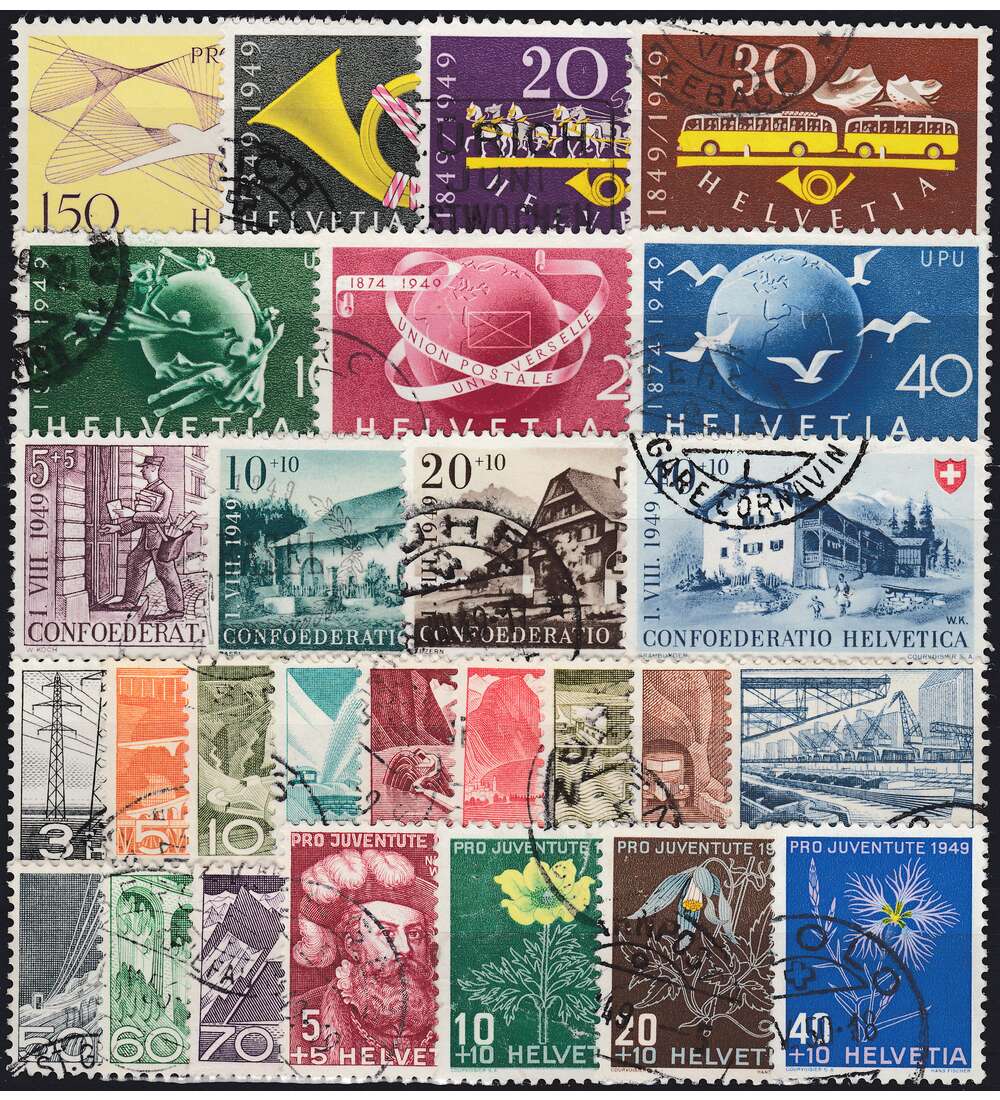 Schweiz 1949 gestempelt Nr. 518-544