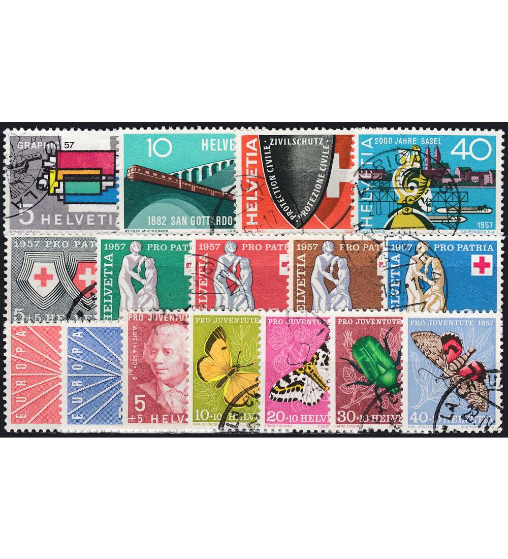 Schweiz 1957 gestempelt Nr. 637-652