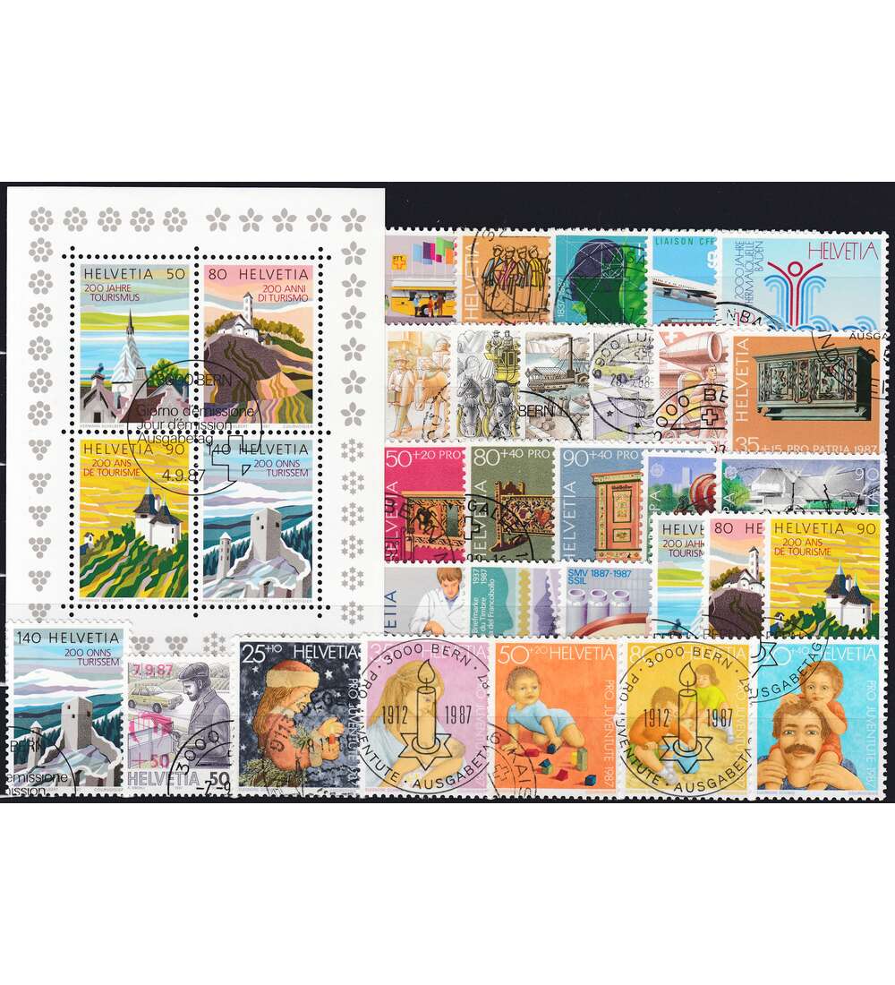 Schweiz 1987 gestempelt  Nr. 1335-1363 Block 25