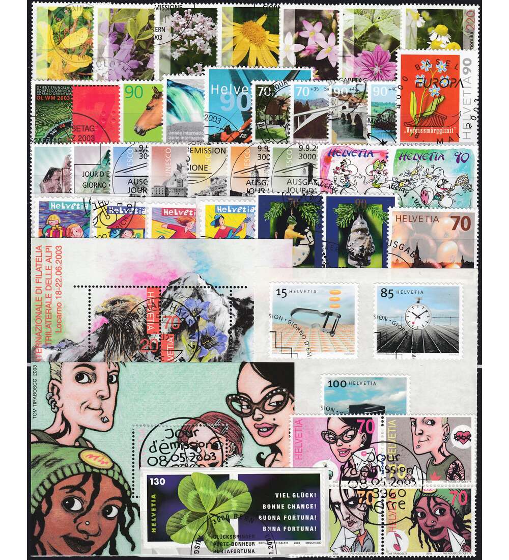Schweiz 2003 gestempelt Nr. 1820-1863 Block 33-34
