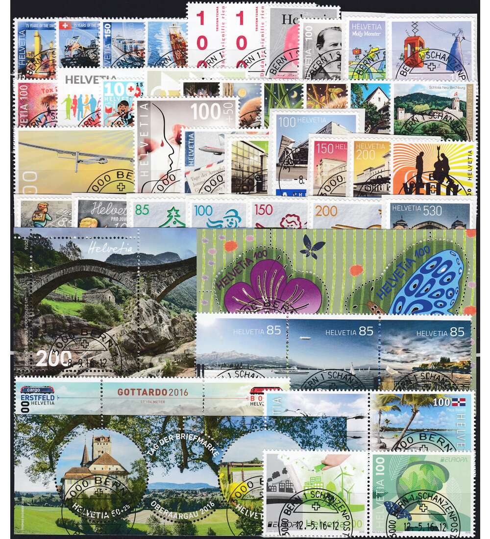 Schweiz 2016 gestempelt Nr. 2427-2475 Block 61-63