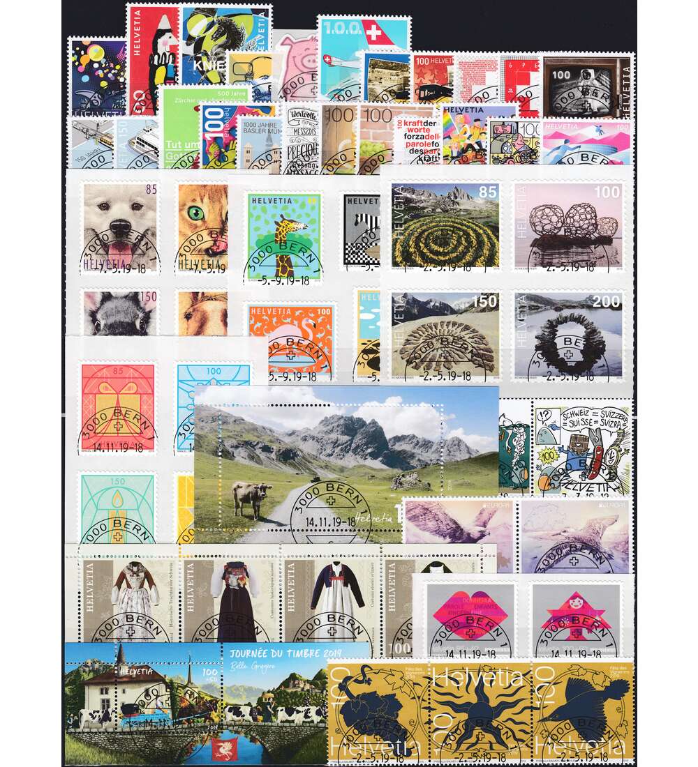 Schweiz 2019 gestempelt Nr. 2583-2637 Block 71-73