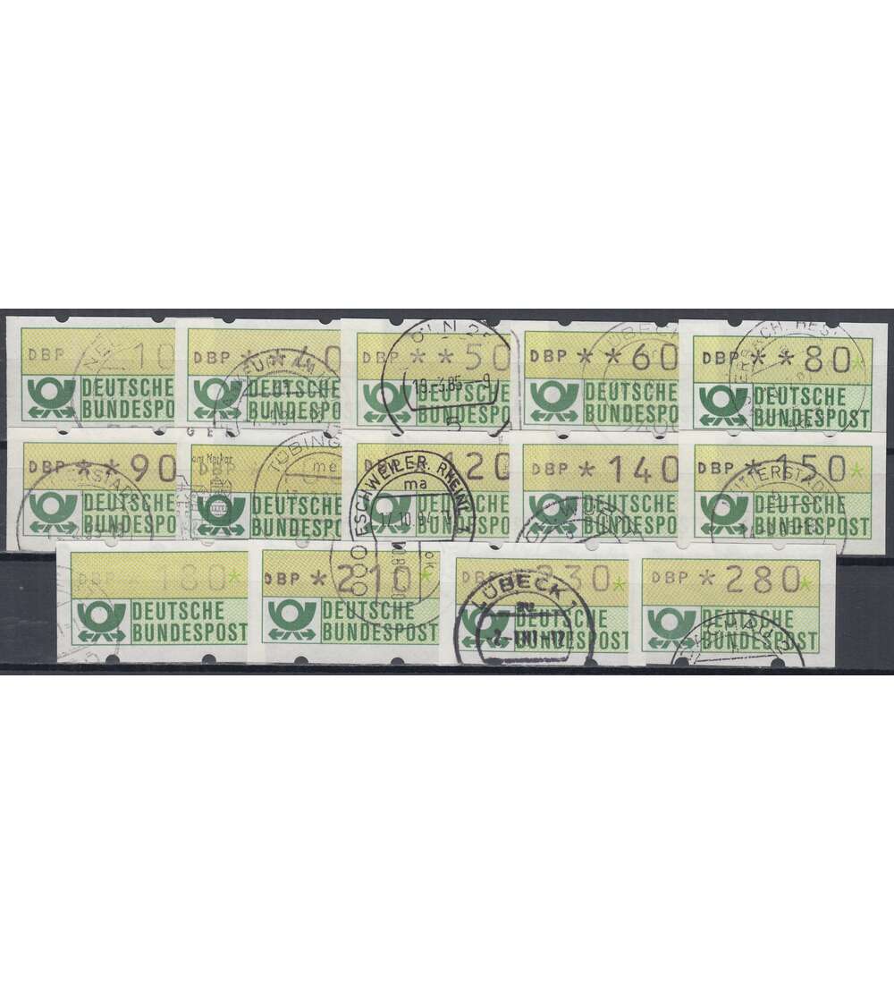 BRD Bund  ATM1.1 hu VS1 gestempelt   10/40/50/60/80/90/100/120/140/ 150/180/210/230/280 Pfg.