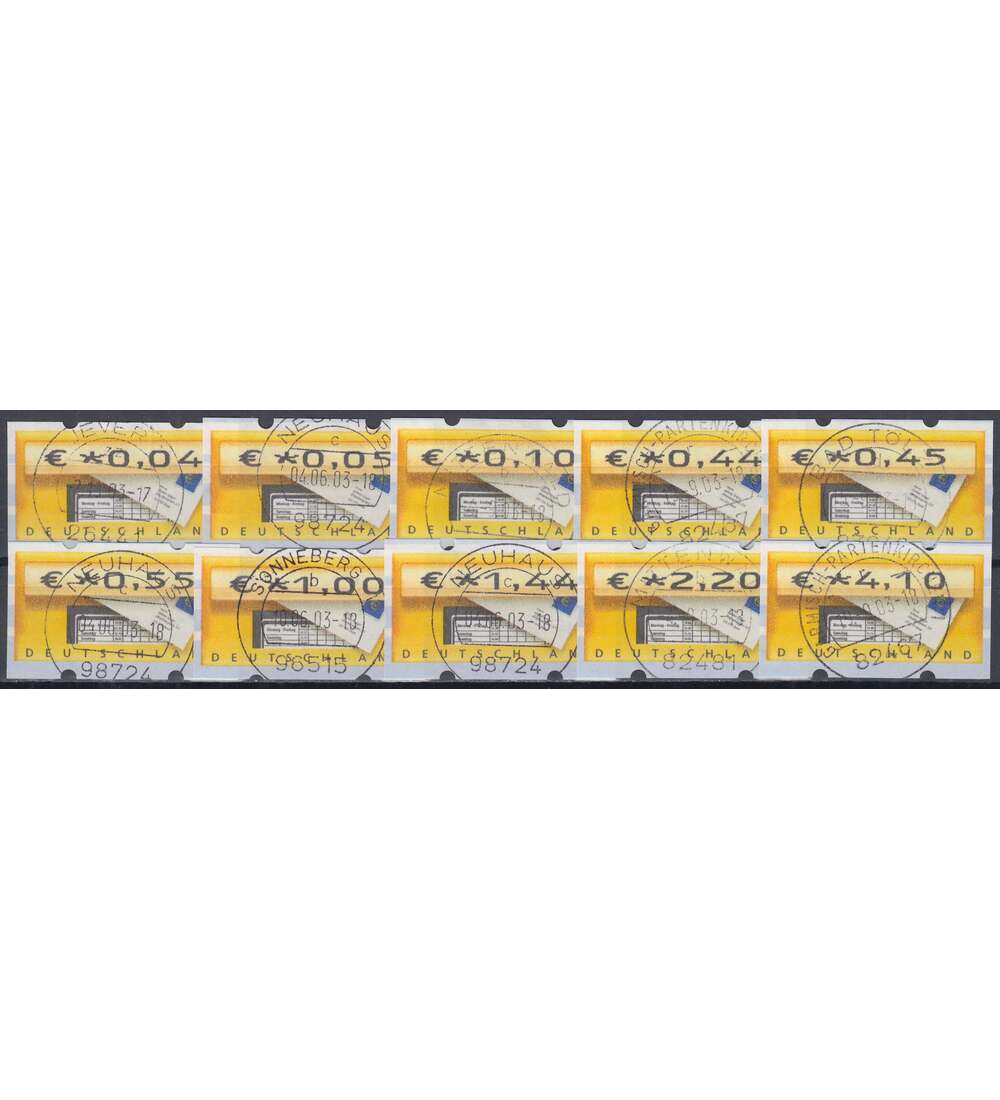 BRD Bund  ATM5.1 VS5 gestempelt      004/005/010/044/045/055/100/   144/220/410 Cent