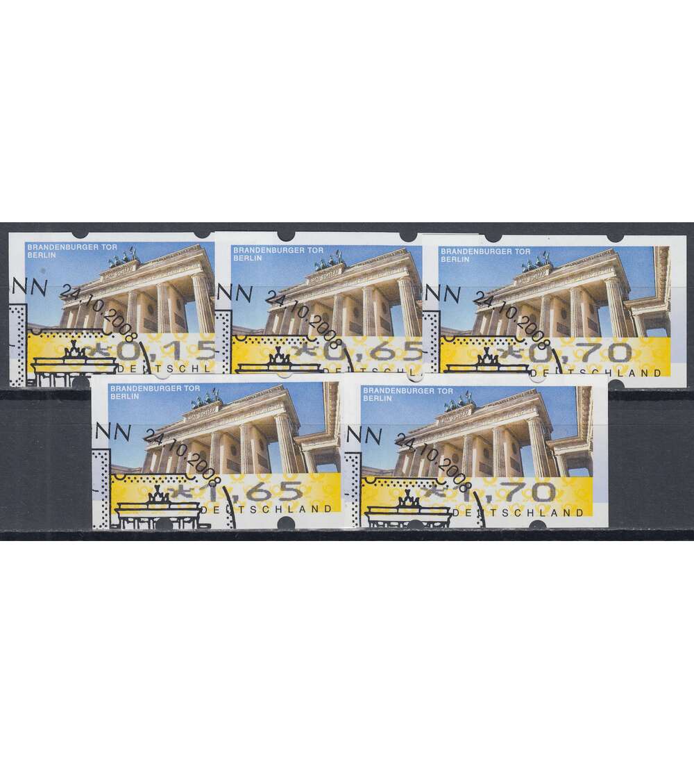 BRD Bund  ATM6 VS1 gestempelt        015/065/070/165/170 Cent       Brandenburger Tor